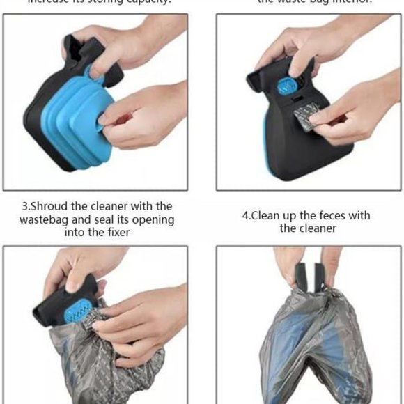 Pet Poop Picker Plastic Folding Pet Pooper Scooper With Bags(1 Pack) - Picture 3 of 8